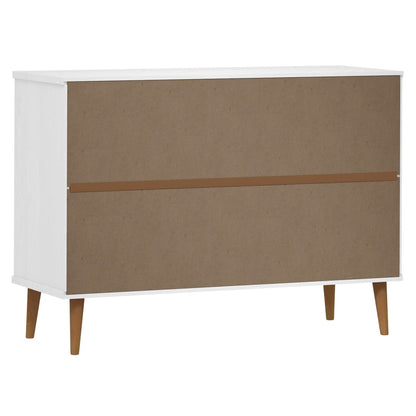 Cassettiera MOLDE Bianca 113x40x80 cm in Legno Massello di Pino | homemem39