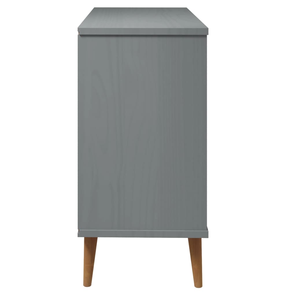 Cassettiera MOLDE Grigia 113x40x80 cm in Legno Massello di Pino - homemem39
