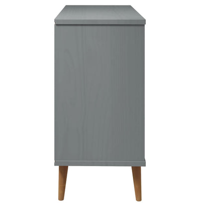 Cassettiera MOLDE Grigia 113x40x80 cm in Legno Massello di Pino - homemem39