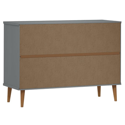 Cassettiera MOLDE Grigia 113x40x80 cm in Legno Massello di Pino - homemem39
