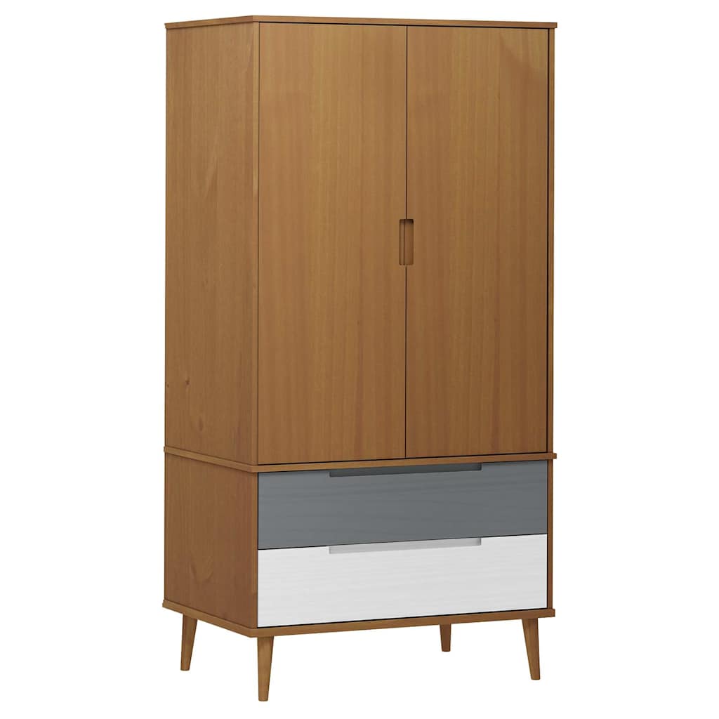 Armadio MOLDE 90x55x175 cm in Legno Massello di Pino