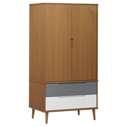 Armadio MOLDE 90x55x175 cm in Legno Massello di Pino