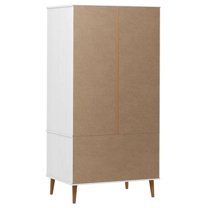 Armadio MOLDE Bianco 90x55x175 cm in Legno Massello di Pino - homemem39