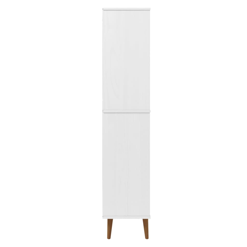 Libreria MOLDE Bianca 85x35x170,5 cm in Legno Massello di Pino | homemem39