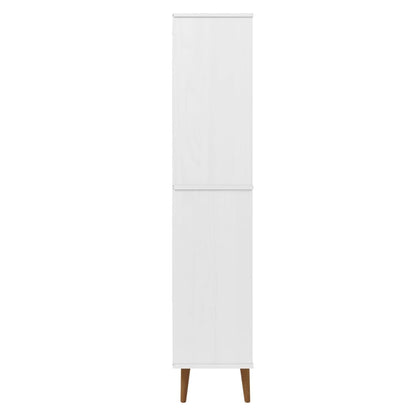 Libreria MOLDE Bianca 85x35x170,5 cm in Legno Massello di Pino | homemem39