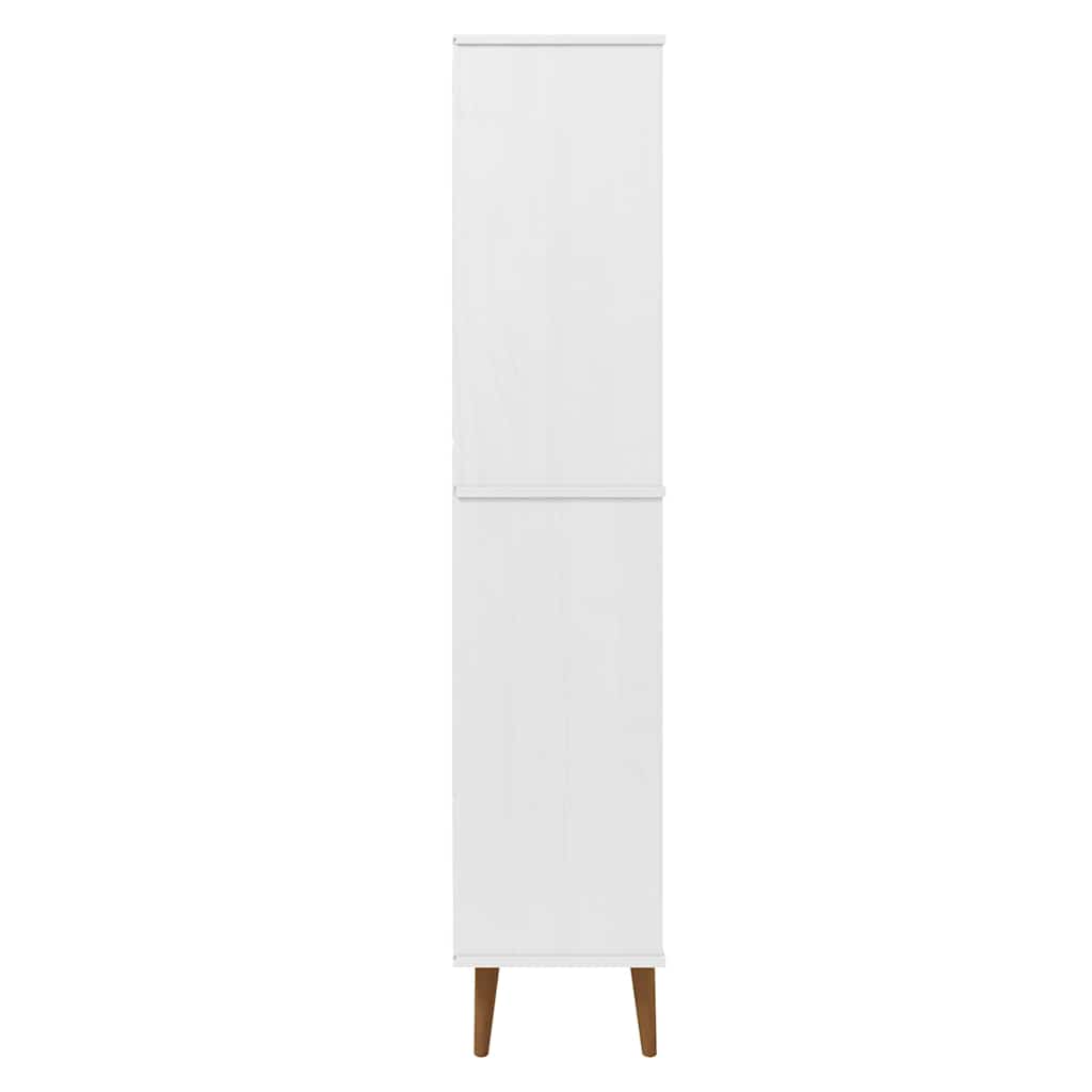 Libreria MOLDE Bianca 85x35x170,5 cm in Legno Massello di Pino