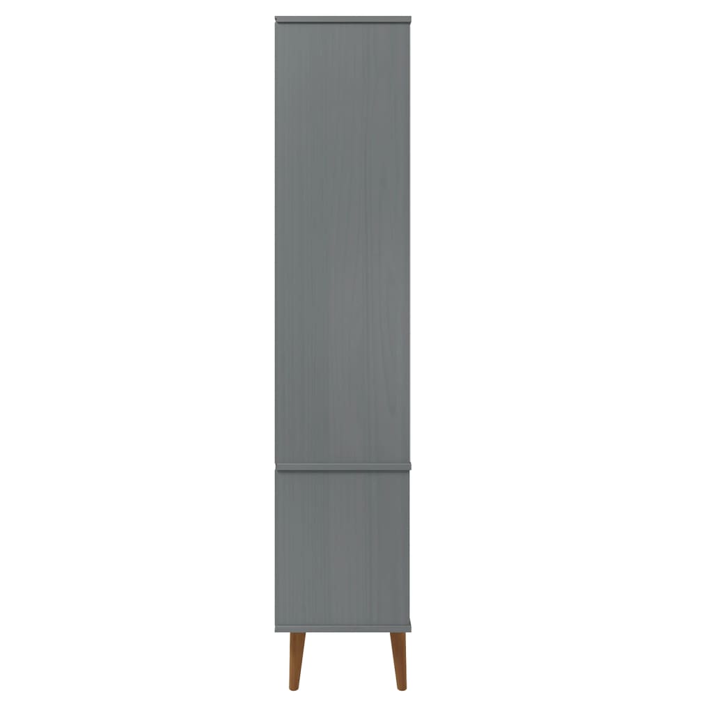 Vetrina MOLDE Grigia 90x35x175 cm in Legno Massello di Pino | homemem39