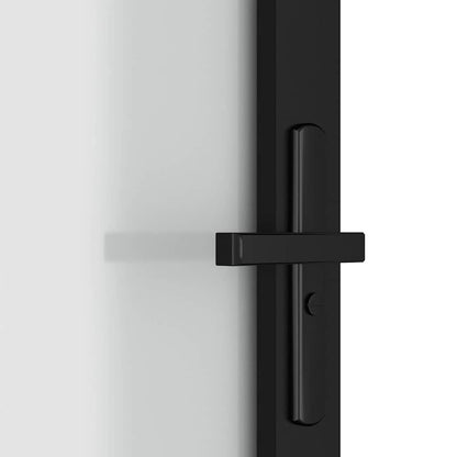 Porta Interna 76x201,5 cm Nero Opaco Vetro e Alluminio - homemem39