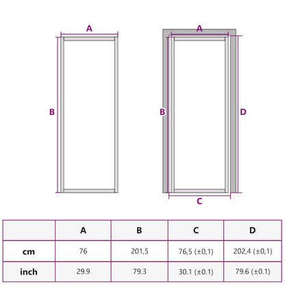 Porta Interna 76x201,5 cm Nero Opaco Vetro e Alluminio - homemem39