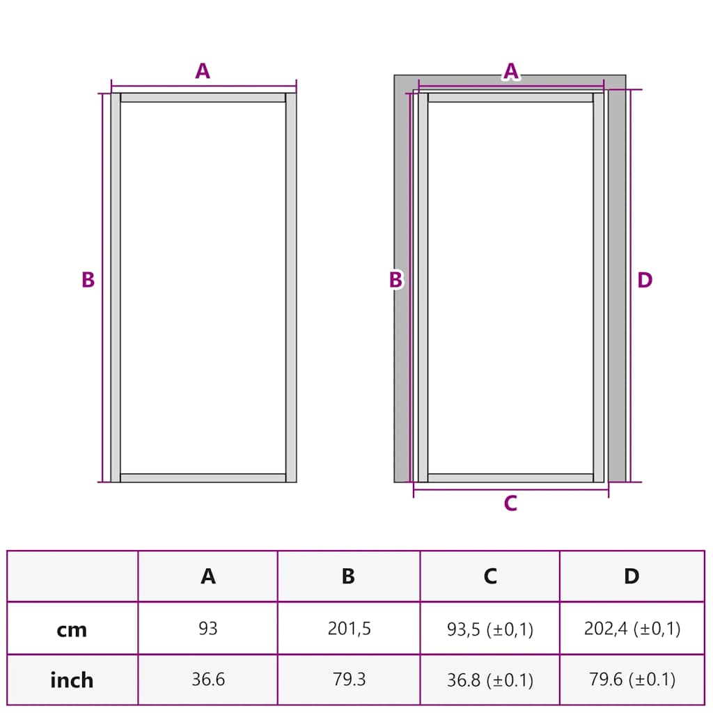 Porta Interna 93x201,5 cm Nero Opaco Vetro e Alluminio | homemem39