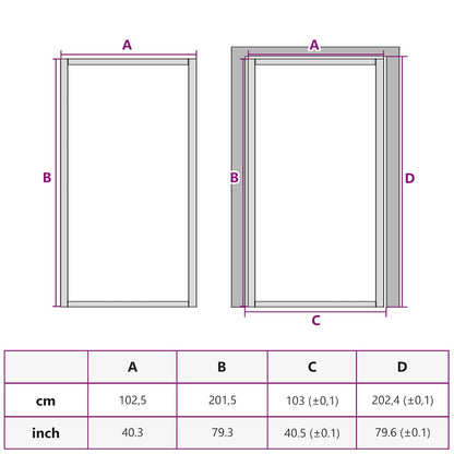 Porta Interna 102,5x201,5 cm Nero Opaco in Vetro e Alluminio - homemem39
