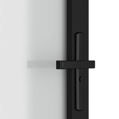 Porta Interna 76x201,5 cm Nero Opaco Vetro e Alluminio | homemem39