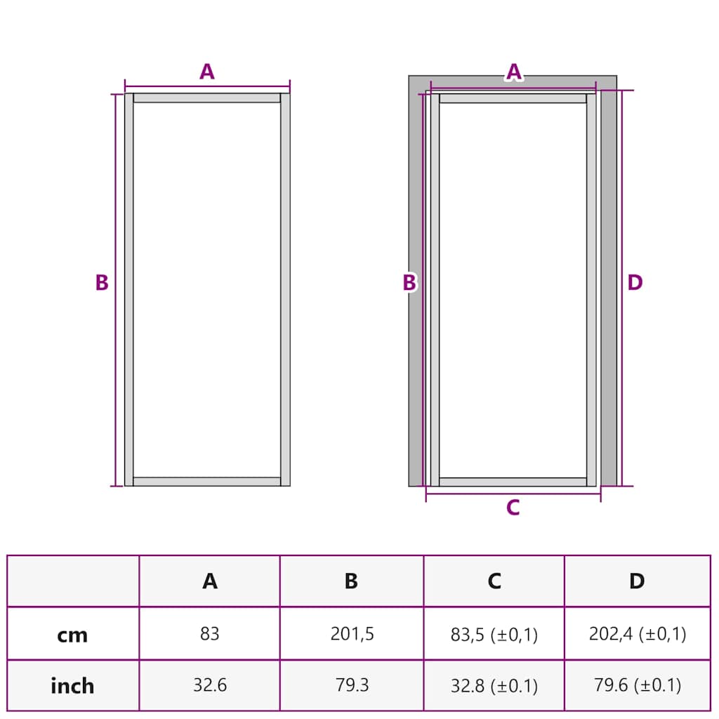 Porta Interna 83x201,5 cm Nero Opaco Vetro e Alluminio | homemem39