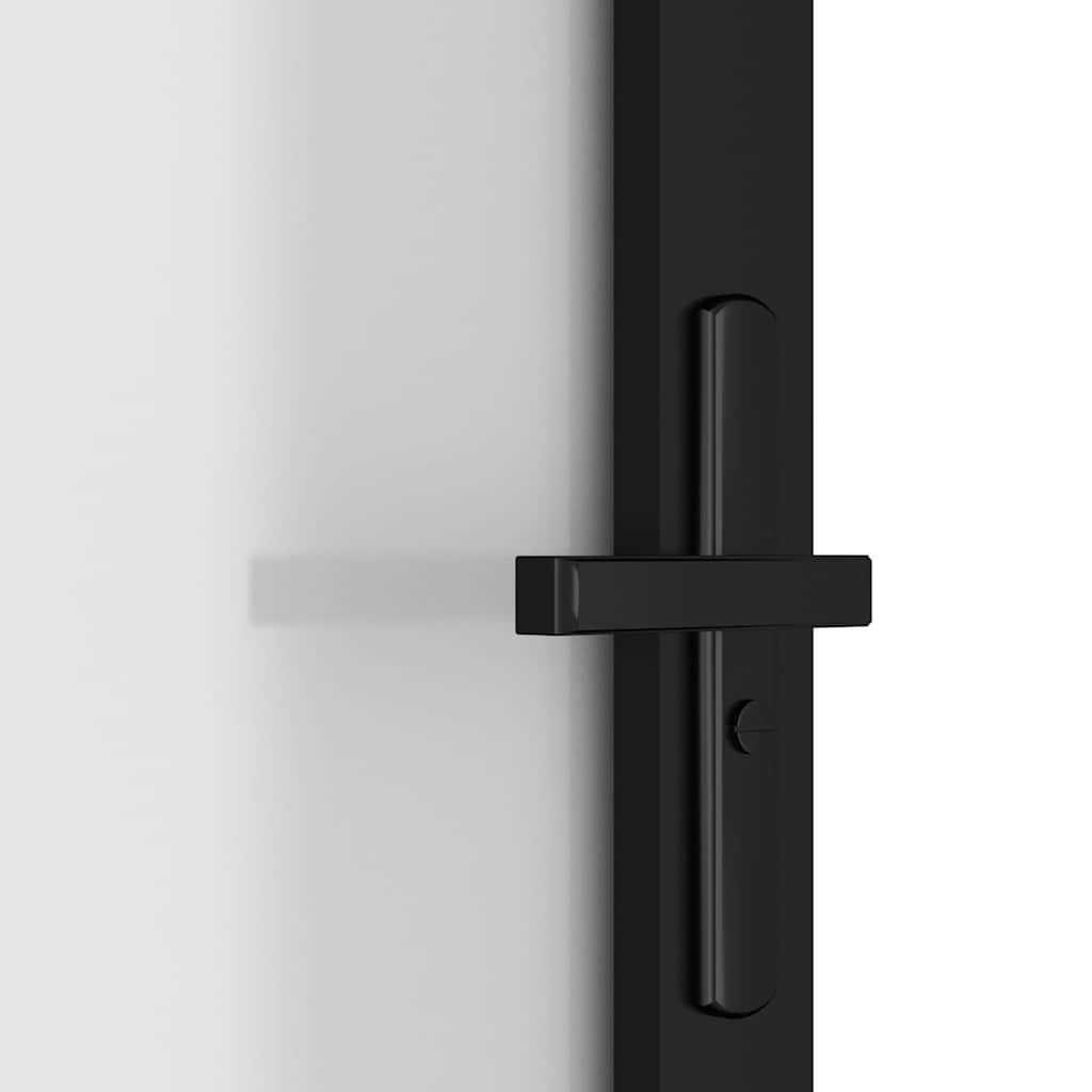 Porta Interna 93x201,5 cm Nero Opaco Vetro e Alluminio | homemem39