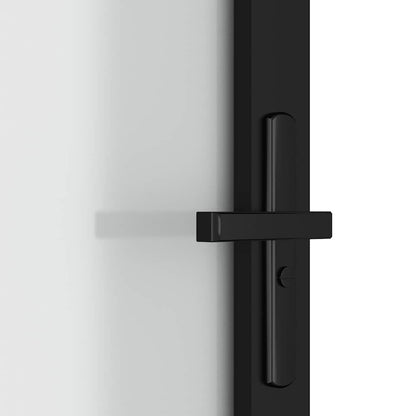 Porta Interna 102,5x201,5 cm Nero Opaco in Vetro e Alluminio - homemem39