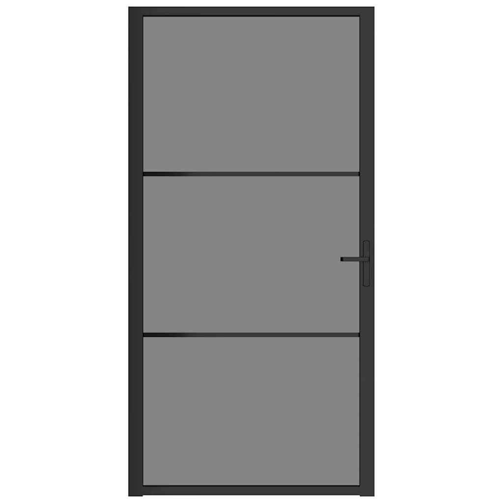 Porta Interna 102,5x201,5 cm Nera in Vetro ESG e Alluminio | homemem39