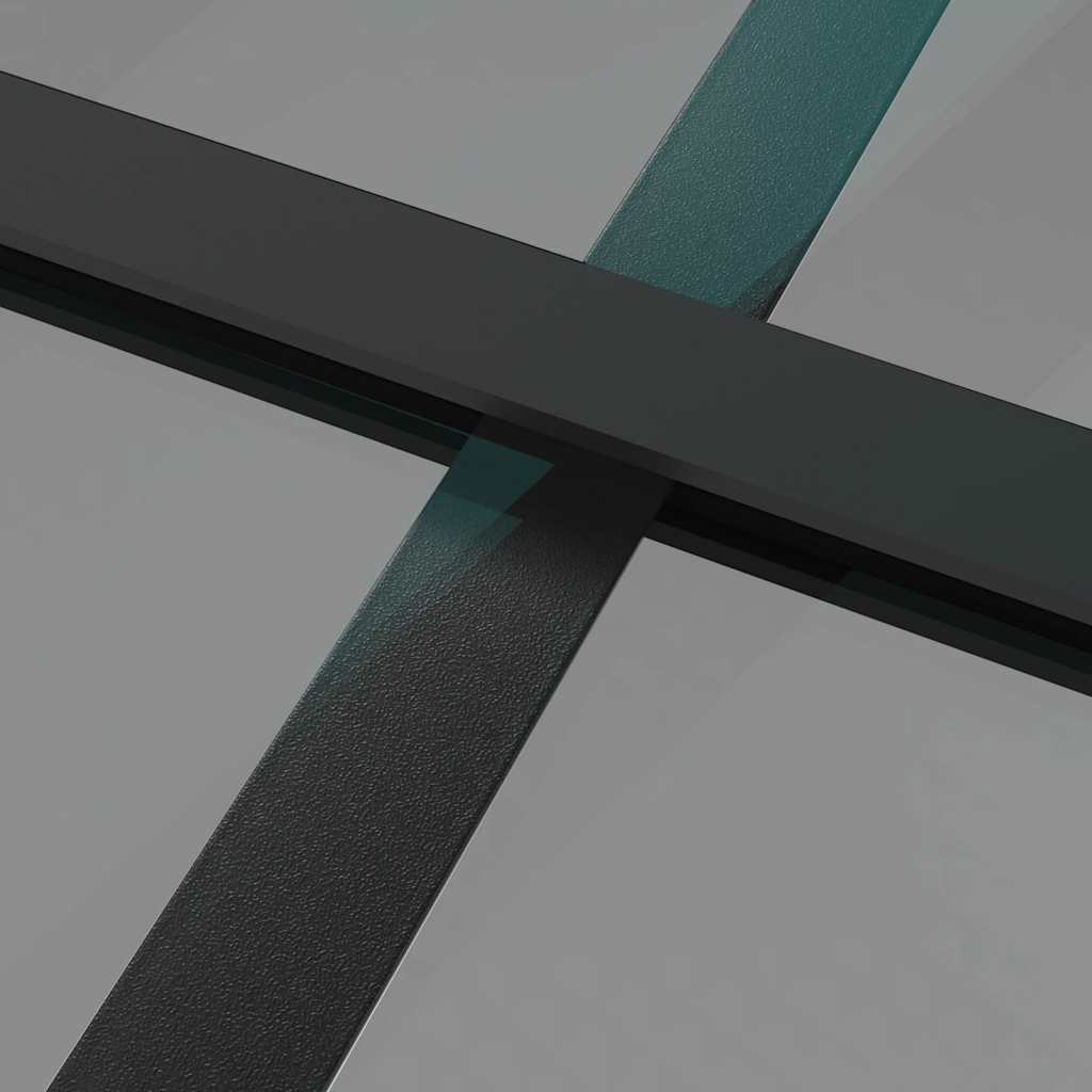 Porta Interna 76x201,5 cm Nera in Vetro ESG e Alluminio | homemem39