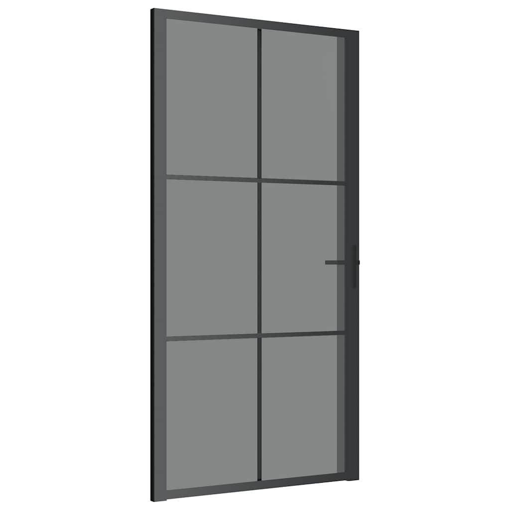 Porta Interna 102,5x201,5 cm Nera in Vetro ESG e Alluminio | homemem39