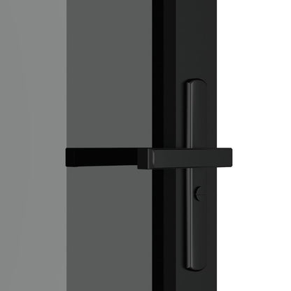 Porta Interna 102,5x201,5 cm Nera in Vetro ESG e Alluminio - homemem39