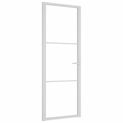 Porta Interna 76x201,5 cm Bianca in Vetro ESG e Alluminio - homemem39