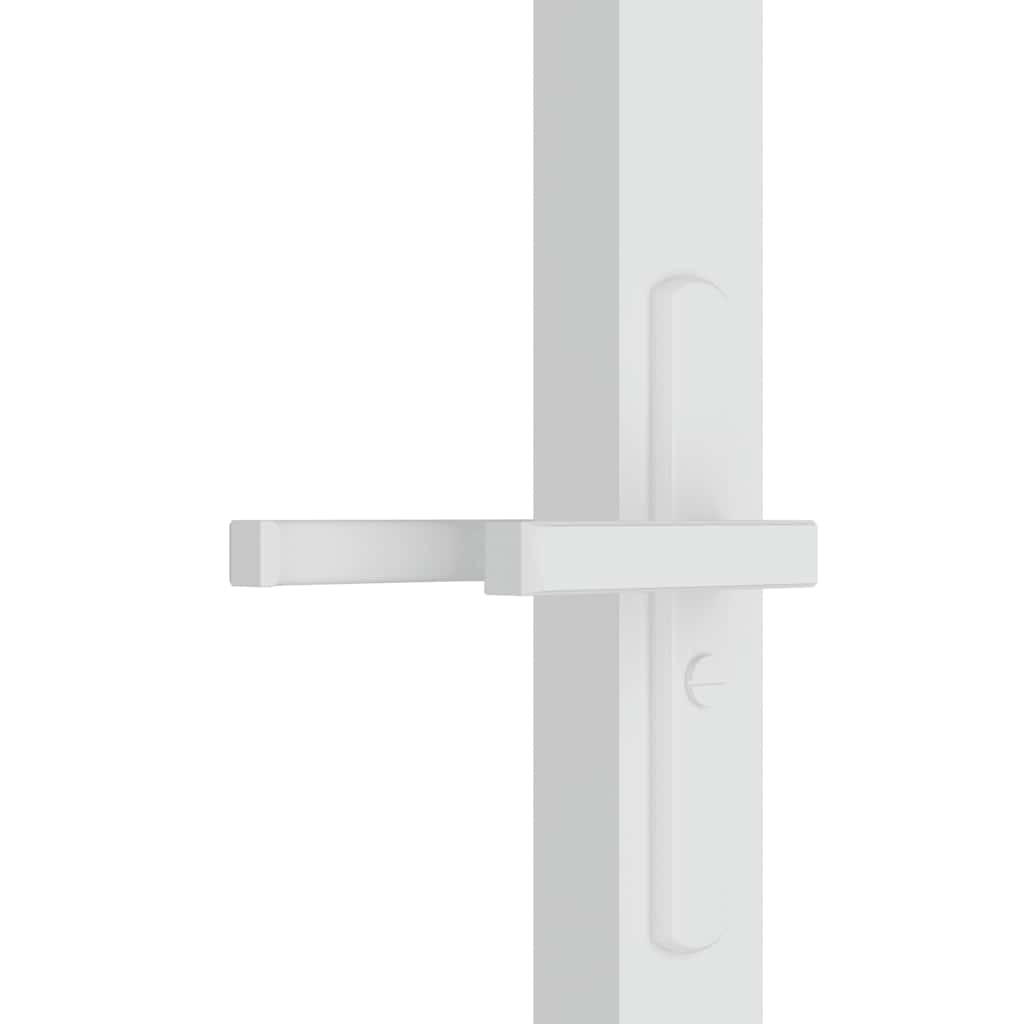 Porta Interna 76x201,5 cm Bianca in Vetro ESG e Alluminio | homemem39