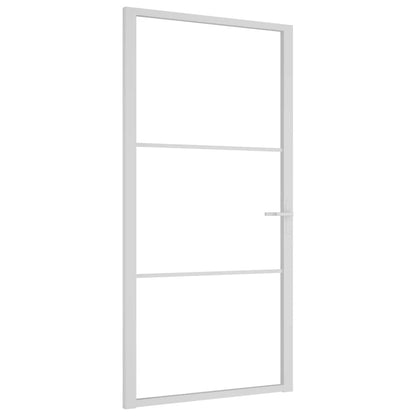 Porta Interna 102,5x201,5 cm Bianca in Vetro ESG e Alluminio | homemem39