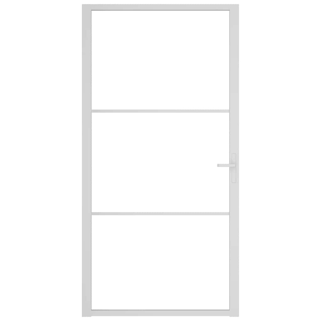Porta Interna 102,5x201,5 cm Bianca in Vetro ESG e Alluminio | homemem39