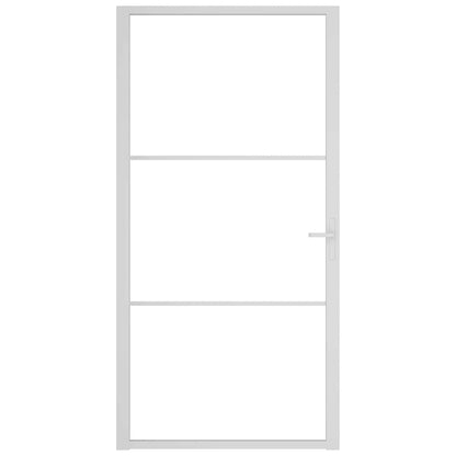 Porta Interna 102,5x201,5 cm Bianca in Vetro ESG e Alluminio | homemem39