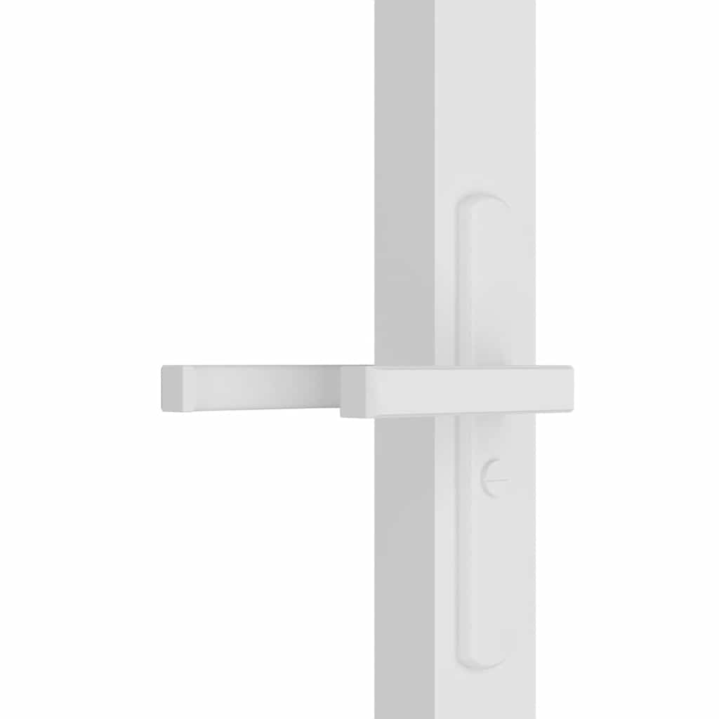 Porta Interna 102,5x201,5 cm Bianca in Vetro ESG e Alluminio | homemem39