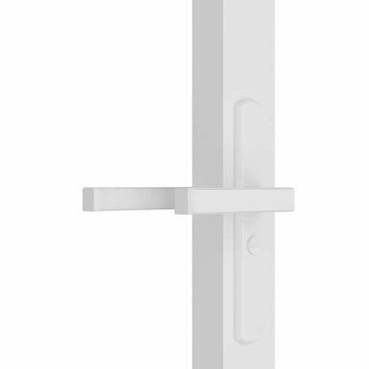 Porta Interna 102,5x201,5 cm Bianca in Vetro ESG e Alluminio | homemem39