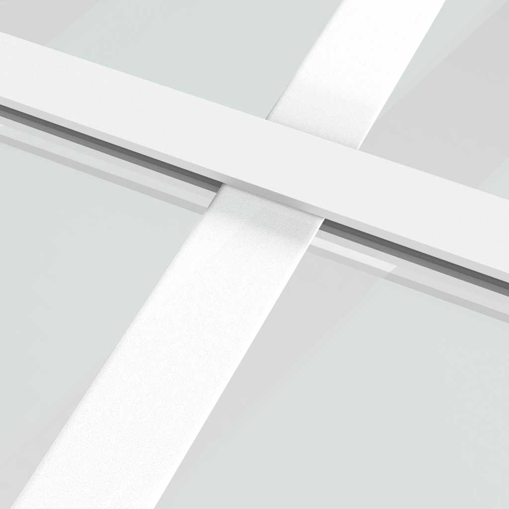 Porta Interna 76x201,5 cm Bianca in Vetro ESG e Alluminio | homemem39