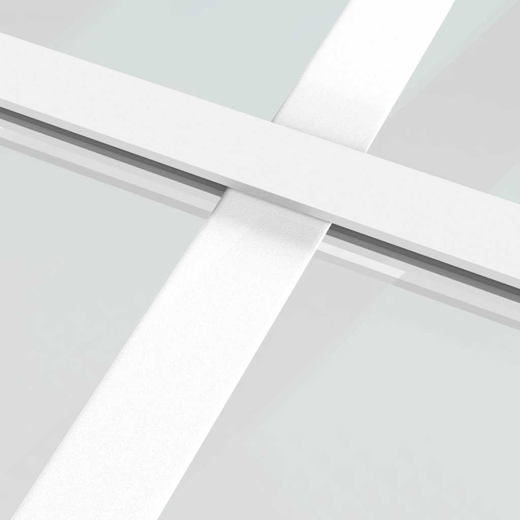 Porta Interna 83x201,5 cm Bianca in Vetro ESG e Alluminio | homemem39