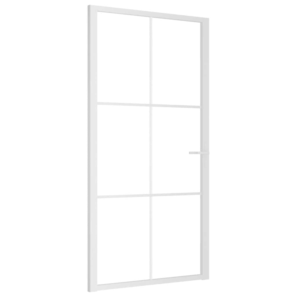 Porta Interna 102,5x201,5 cm Bianca in Vetro ESG e Alluminio | homemem39