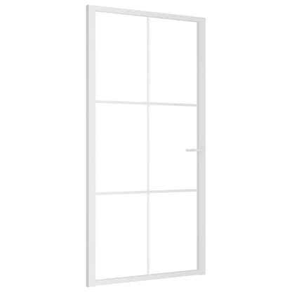 Porta Interna 102,5x201,5 cm Bianca in Vetro ESG e Alluminio | homemem39