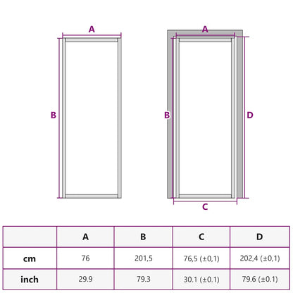 Porta Interna 76x201,5 cm Bianco Opaco Vetro e Alluminio | homemem39