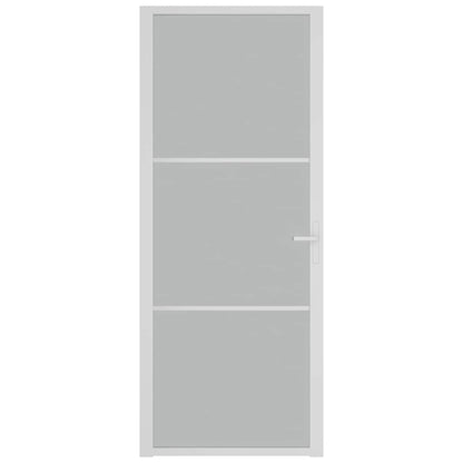 Porta Interna 83x201,5 cm Bianco Opaco Vetro e Alluminio | homemem39