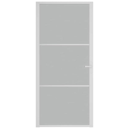 Porta Interna 93x201,5 cm Bianco Opaco Vetro e Alluminio | homemem39