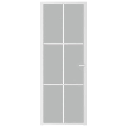 Porta Interna 76x201,5 cm Bianco Opaco Vetro e Alluminio | homemem39