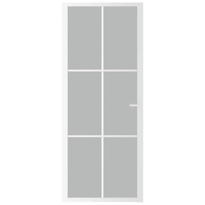 Porta Interna 83x201,5 cm Bianco Opaco Vetro e Alluminio - homemem39