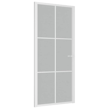 Porta Interna 93x201,5 cm Bianco Opaco Vetro e Alluminio | homemem39