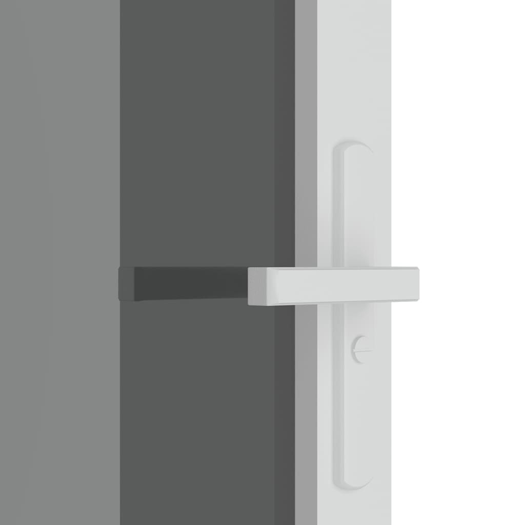 Porta Interna 76x201,5 cm Bianca in Vetro ESG e Alluminio | homemem39