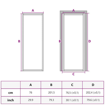 Porta Interna 76x201,5 cm Bianca in Vetro ESG e Alluminio | homemem39