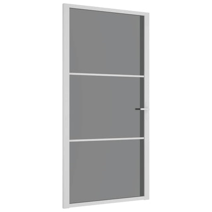 Porta Interna 102,5x201,5 cm Bianca in Vetro ESG e Alluminio | homemem39