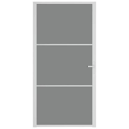Porta Interna 102,5x201,5 cm Bianca in Vetro ESG e Alluminio | homemem39