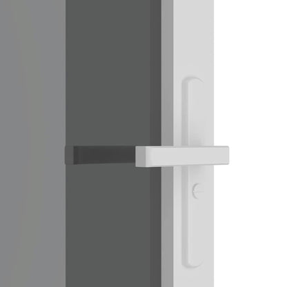 Porta Interna 83x201,5 cm Bianca in Vetro ESG e Alluminio | homemem39