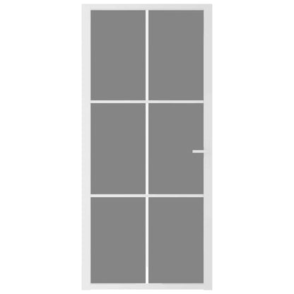 Porta Interna 93x201,5 cm Bianca in Vetro ESG e Alluminio | homemem39