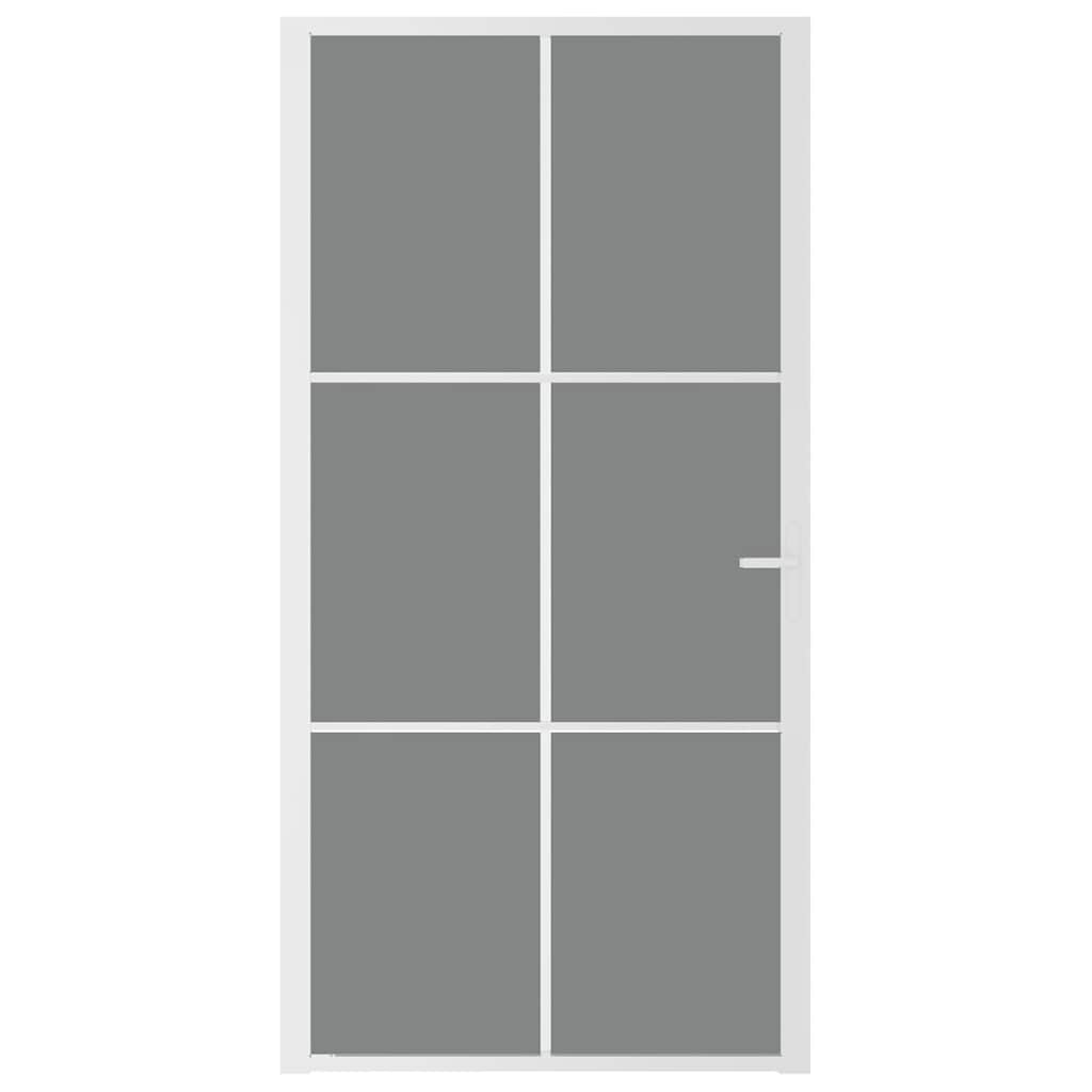 Porta Interna 102,5x201,5 cm Bianca in Vetro ESG e Alluminio | homemem39