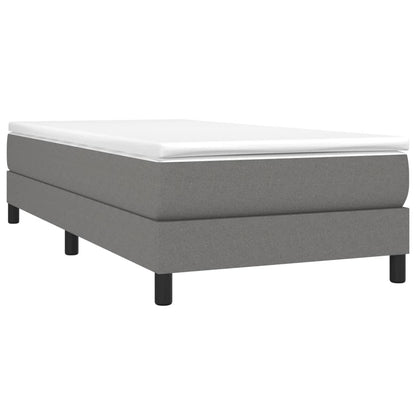 Giroletto a Molle con Materasso Grigio Scuro 100x200 cm Tessuto