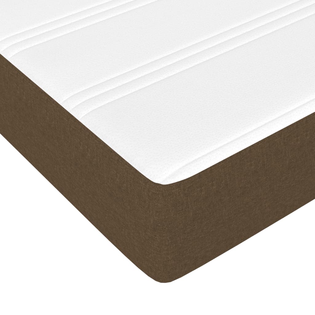 Giroletto a Molle con Materasso Marrone Scuro 140x190cm Tessuto | homemem39