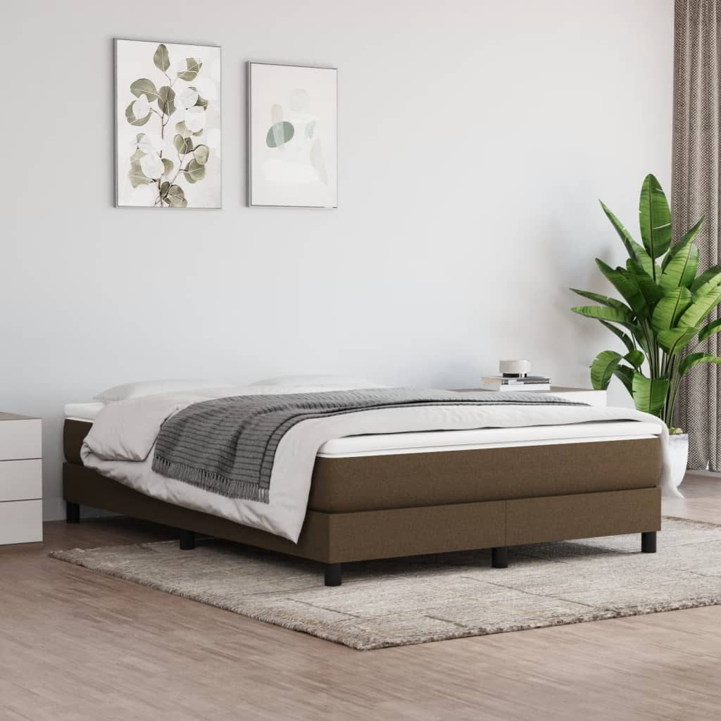 Giroletto a Molle con Materasso Marrone Scuro 140x190cm Tessuto | homemem39